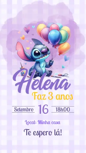 Stitch Birthday Invitation – Static – Color Art Studio
