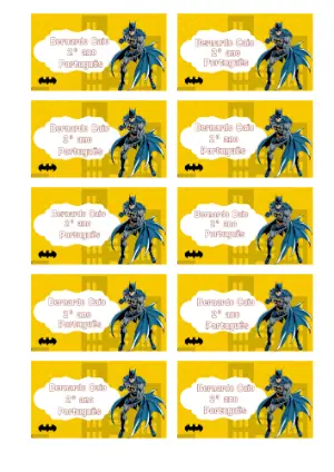 Etiqueta Escolar Batman Editável para Material Didático