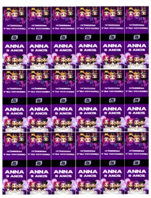 Rótulo Editável para Tic Tac Aniversário Tema Pop Star Neon