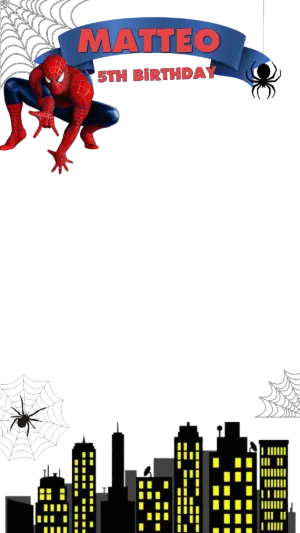 Editable Spider-Man Birthday Photo Frame Template