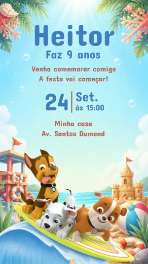 Invito di compleanno Paw Patrol – Statico – CollorGraph Convites