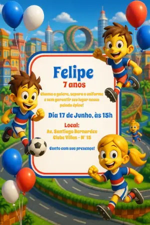 Soccer Birthday Invitation – Static – Convites Digitais Exclusivos