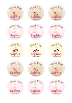 Editable Farm Animal Birthday Favor Tags Template