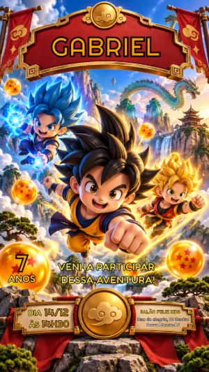 Convite de Aniversário Naruto Editável para Festa Ninja