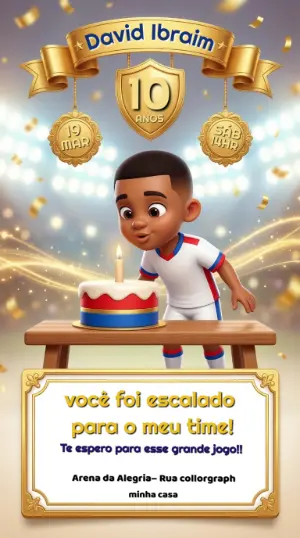 Soccer Birthday Invitation – Static – Convites Digitais Exclusivos