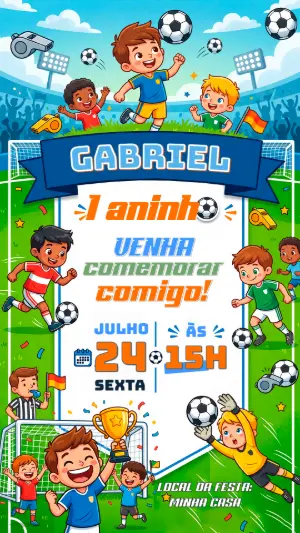 Soccer Birthday Invitation – Static – Alegria no ar