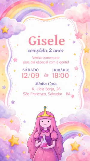 Invitación de cumpleaños Princesas – Estático – CollorGraph EDITOR