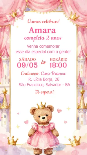 Invitación de cumpleaños Princesas – Estático – CollorGraph EDITOR