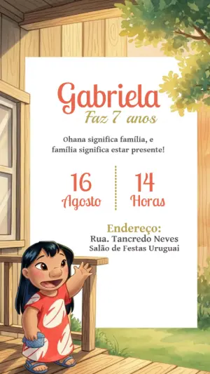 Invitación de cumpleaños Stitch – Estático – CollorGraph Convites