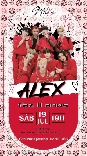 Invitation d'anniversaire KPop Demon Hunters – Statique – Gema Artes Digitais