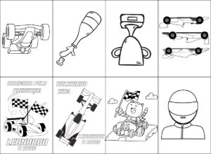Mini Livro de Colorir Fórmula 1 para Editar Online