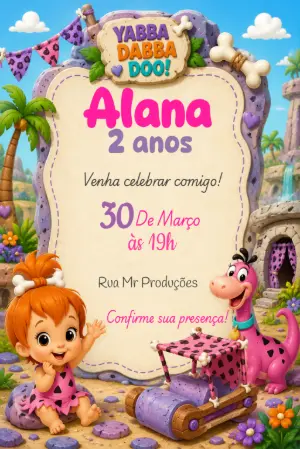 Invitación de cumpleaños Dinosaurio – Estático – Convite MR Produções 