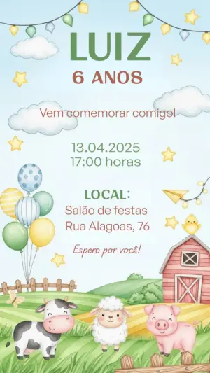 Animals Birthday Invitation – Static – Criativa Sant