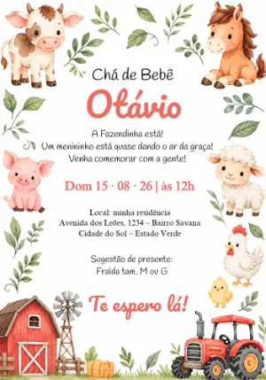 Invito baby shower – Statico – Convites digitais - Edite você mesmo