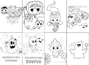 Mini Livro de Colorir Halloween Editável para Imprimir