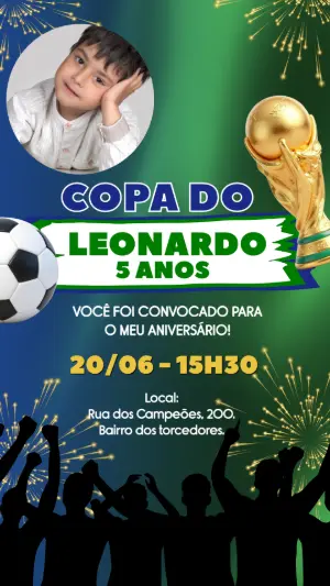 Soccer Birthday Invitation – Static – Gley Leobas