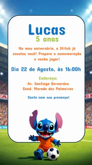 Invitación de cumpleaños Stitch – Estático – CollorGraph Convites
