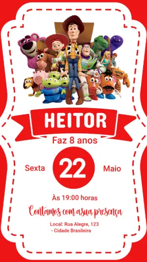 Invitation d'anniversaire Toy Story – Statique – Laiane