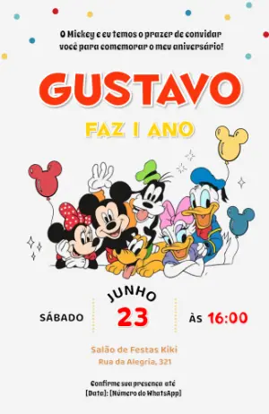Mickey Mouse Birthday Invitation – Static – Felicity Artes
