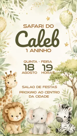 Safari Birthday Invitation – Static – Breezy