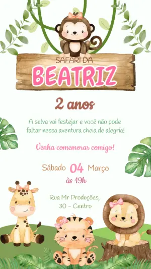 Safari Birthday Invitation – Static – MR Produções