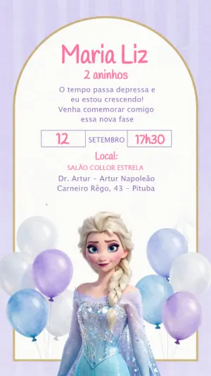 Frozen Birthday Invitation – Static – CollorGraph EDITOR