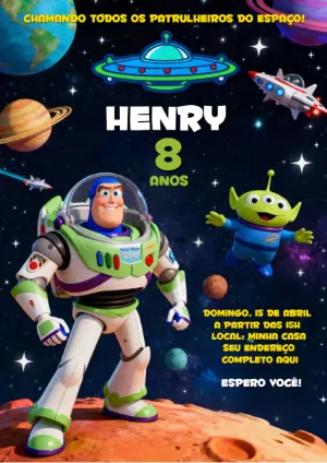 Invitation d'anniversaire Toy Story – Statique – Ana Clara