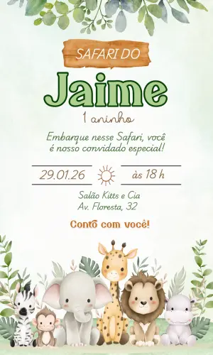 Safari Birthday Invitation – Static – Felicity Artes