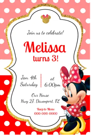 Convite Minnie – Estático – Festejar Conviteria