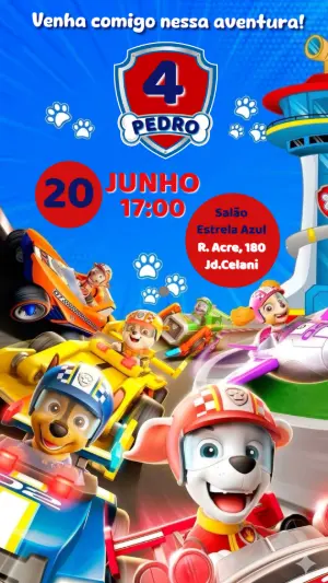 Invito di compleanno Paw Patrol – Statico – Maira Chediac