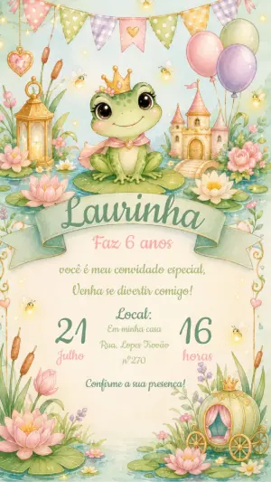 Invitación de cumpleaños Princesas – Estático – CollorGraph EDITOR