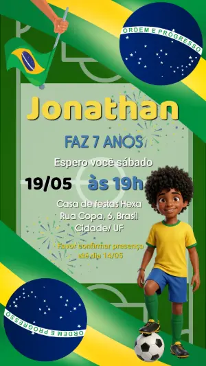 Soccer Birthday Invitation – Static – Gema Artes Digitais