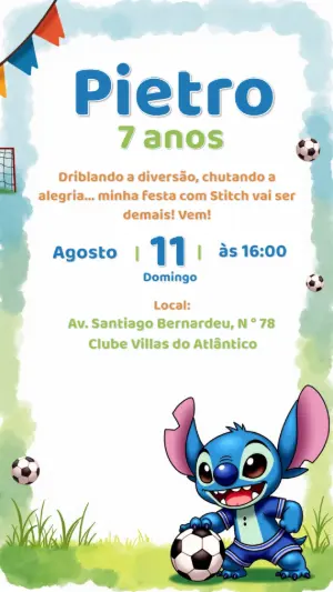 Invitación de cumpleaños Stitch – Estático – CollorGraph Convites
