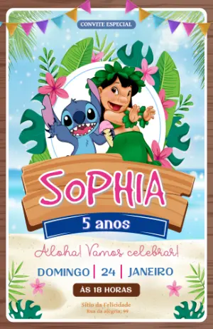 Stitch Birthday Invitation – Static – Felicity Artes