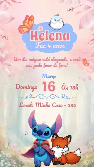 Stitch Birthday Invitation – Static – Color Art Studio