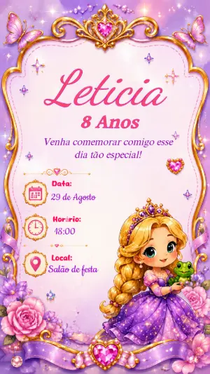 Invitación de cumpleaños Princesas – Estático – Joice Personartes