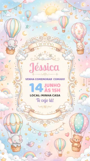 Safari Birthday Invitation – Static – Alegria no ar