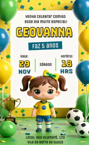 Soccer Birthday Invitation – Static – PrestigioMkt