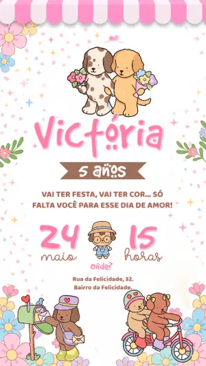 Convite de Aniversário Bobbie Goods Editável