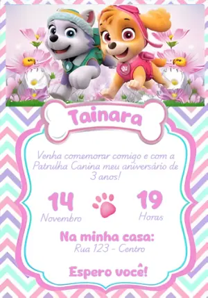 Invito di compleanno Paw Patrol – Statico – Convites e Artes Digitais