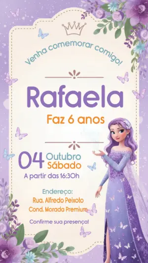 Invitación de cumpleaños Princesas – Estático – CollorGraph Convites