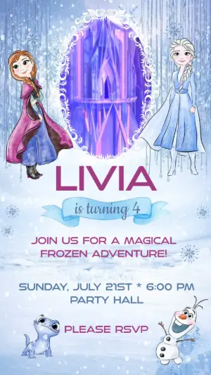 Animated Frozen Birthday Invitation Video Template