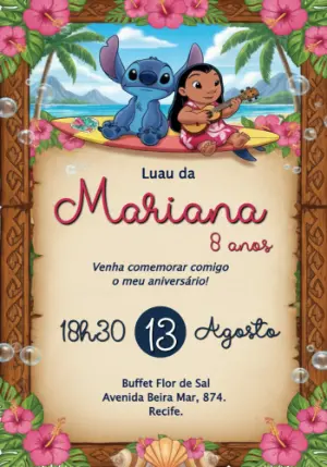 Invitación de cumpleaños Stitch – Estático – Déborah Olimpio Garcia