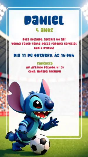 Invitación de cumpleaños Stitch – Estático – CollorGraph Convites