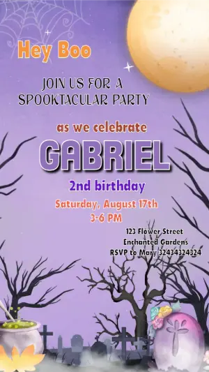 Animated Halloween Birthday Invitation | Spooky Editable Video Template