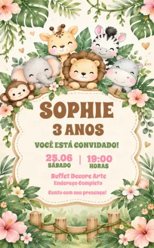 Safari Birthday Invitation – Static – Decore Arte