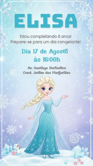 Frozen Birthday Invitation – Static – CollorGraph Convites