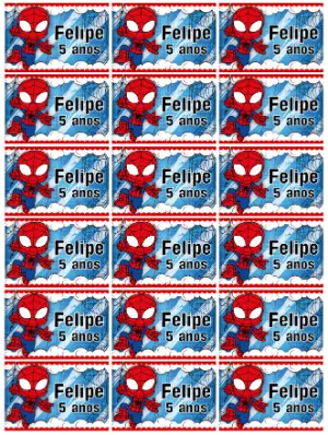 Adesivo Digital Homem-Aranha Baby Aniversário Editável