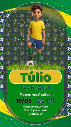 Soccer Birthday Invitation – Static – Gema Artes Digitais