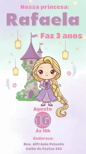 Invitación de cumpleaños Princesas – Estático – CollorGraph Convites